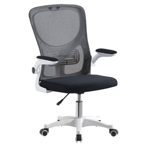 Ergonomické kancelárske kreslo s prehýbateľnými lakťovými opierkami, biela