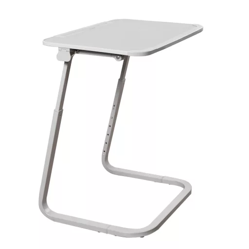 Stolík na raňajky s nastaviteľnou výškou a stojanom na tablety, sivý