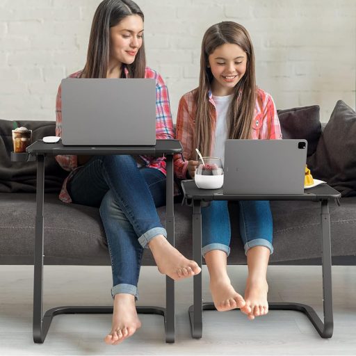 Stolík na raňajky s nastaviteľnou výškou a stojanom na tablety