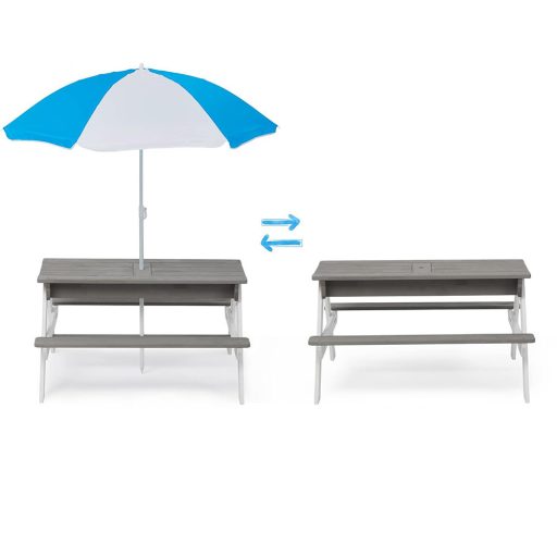 3 v 1 detský piknikový stôl s dáždnikom