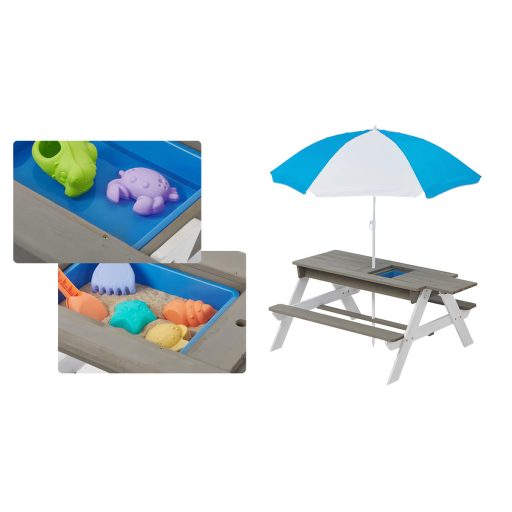 3 v 1 detský piknikový stôl s dáždnikom