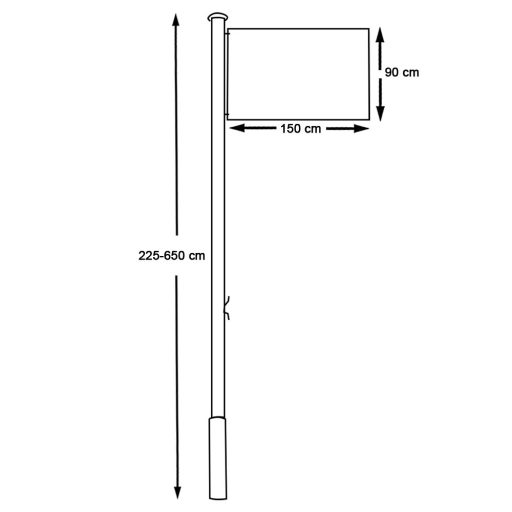 Vlajkový stožiar s českou vlajkou, 90x150 cm