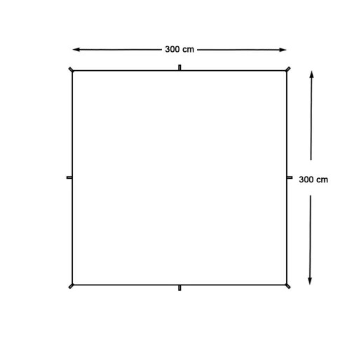 3x3 metrová, vodotesná plachta na kempovanie, s darčekovým prenosným obalom