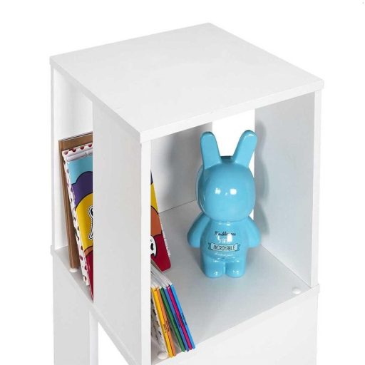 Otočná knižnica, 34x34x108 cm, biela