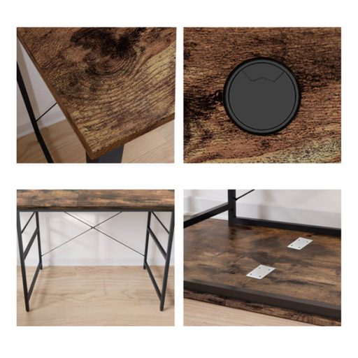 Rohový písací stôl s poličkami, hnedý, s možnosťou prestavby