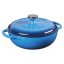 Smaltovaný liatinový hrniec s pokrievkou, 5,7 L, modrý