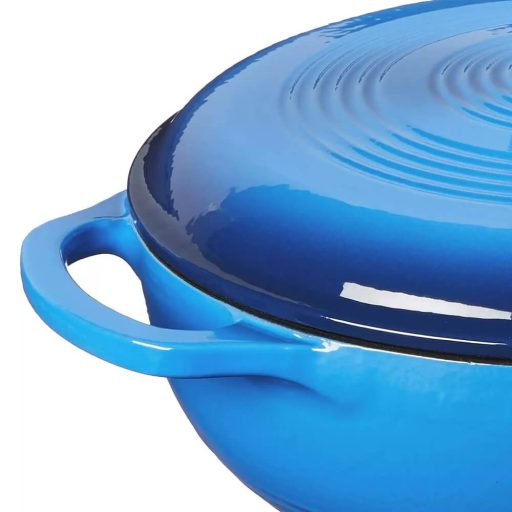 Smaltovaný liatinový hrniec s pokrievkou, 5,7 L, modrý