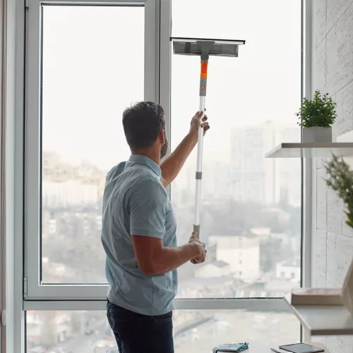 2 v 1 čistič okien s výsuvnou rukoväťou