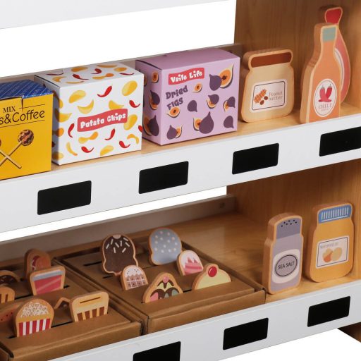  Drevený detský supermarket s doplnkami
