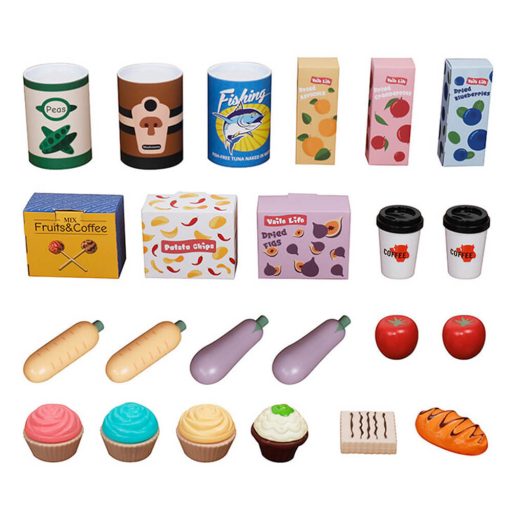  Drevený detský supermarket s doplnkami