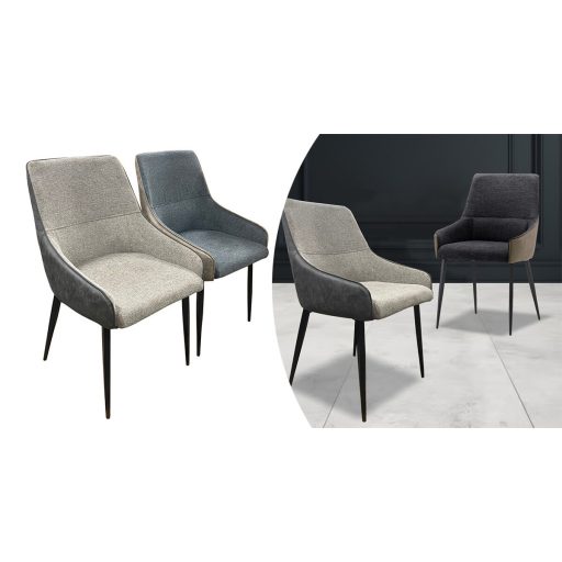 Teddy stoličky s prevrátenými farbami, béžovo-sivá/sivo-béžová, 2 ks