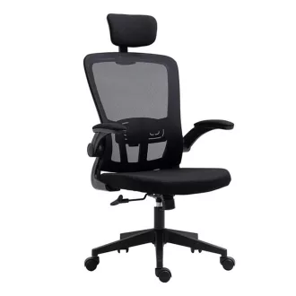    Ergonomická kancelárska stolička s bedrovou opierkou, opierkou hlavy, čierna