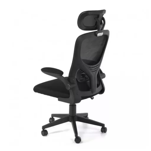  Ergonomická kancelárska stolička s bedrovou opierkou, opierkou hlavy, čierna