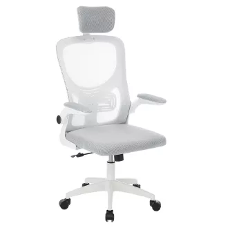    Ergonomická kancelárska stolička s bedrovou opierkou, opierkou hlavy, sivá
