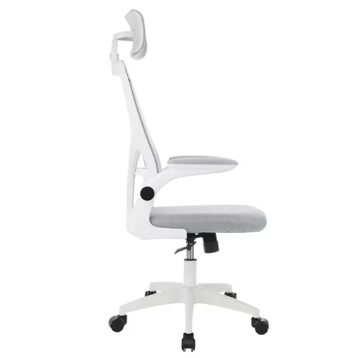  Ergonomická kancelárska stolička s bedrovou opierkou, opierkou hlavy, sivá