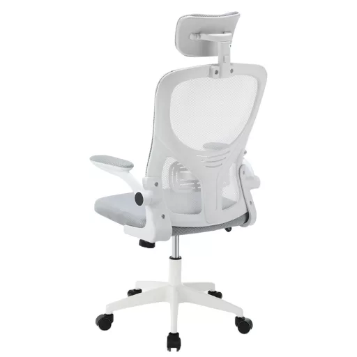 Ergonomická kancelárska stolička s bedrovou opierkou, opierkou hlavy, sivá