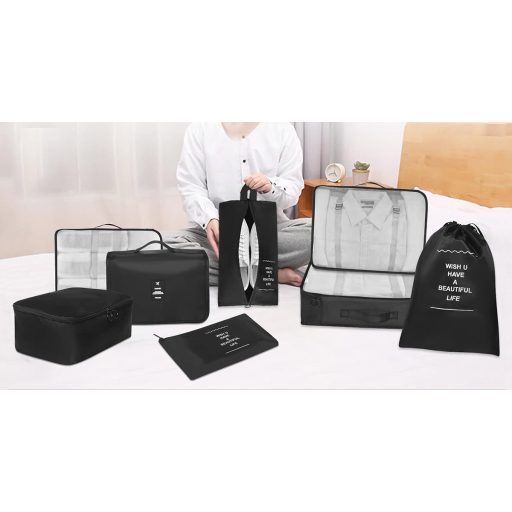 Sada organizérov do kufra, 8-dielna, čierna