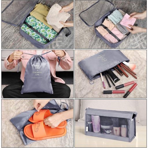 Sada organizérov do kufra, 8-dielna, sivá