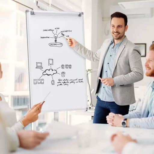 Magnetická flipchart tabuľa na kolieskach, dostupná v rôznych typoch a veľkostiach