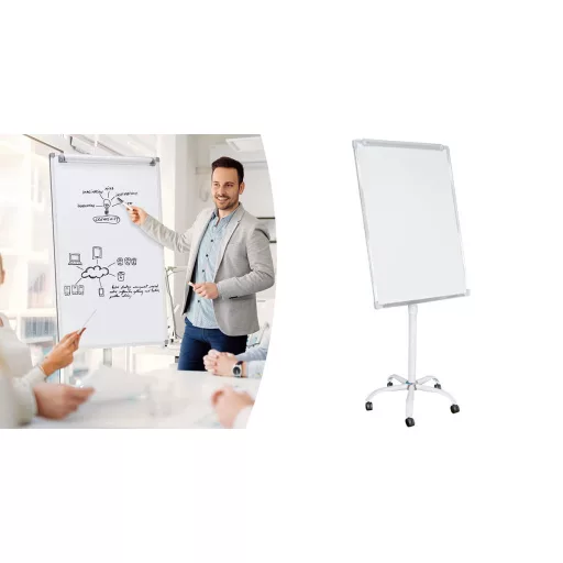 Magnetická flipchart tabuľa na kolieskach, dostupná v rôznych typoch a veľkostiach