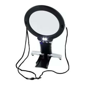 Závesná lupa s 2 LED diódami, studená biela