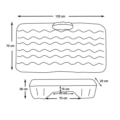 Nafukovacia matrac do auta s kompresorom do zapaľovača
