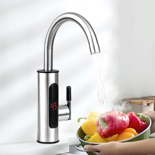 Elektrická vodovodná batéria s ohrievačom vody a spodným pripojením