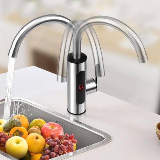 Elektrická vodovodná batéria s ohrievačom vody a spodným pripojením