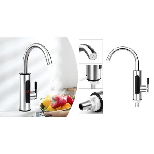 Elektrická vodovodná batéria s ohrievačom vody a spodným pripojením