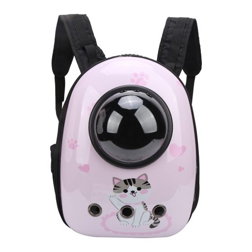 Malý zvierací batoh na nosenie, ružový s mačičkou