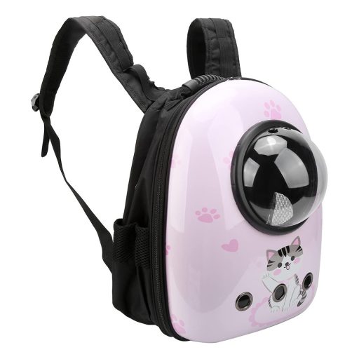Malý zvierací batoh na nosenie, ružový s mačičkou