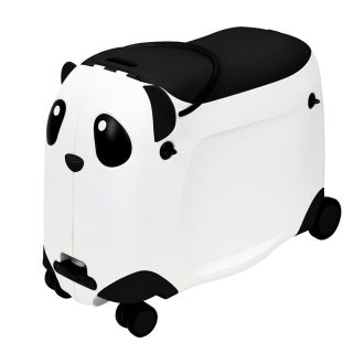 Detský kufor na kolieskach, na ktorý sa dá sadnúť