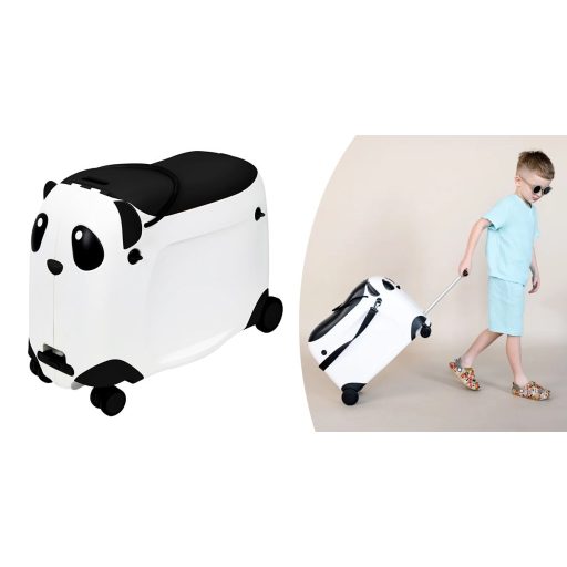 Detský kufor na kolieskach, na ktorý sa dá sadnúť