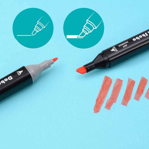 Obojstranná sada alkoholových fixiek v drevenej škatuľke, 176 ks