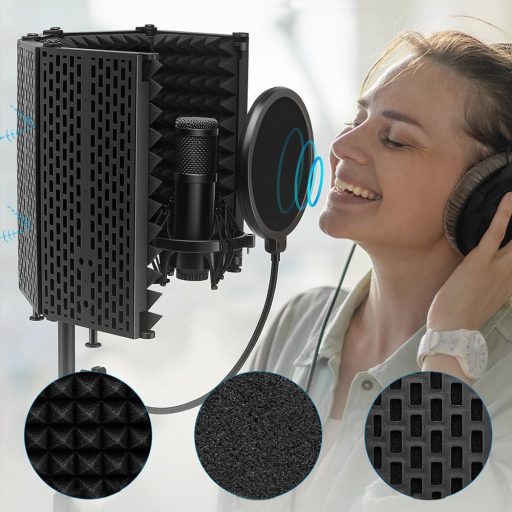 Stojan na mikrofón s panelom na potlačenie hluku