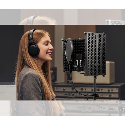 Stojan na mikrofón s panelom na potlačenie hluku