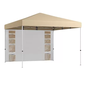 Pavilón s zadnou stenou a vreckami 3x3x2.8 m, béžový