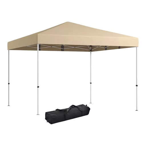 Pavilón s zadnou stenou a vreckami 3x3x2.8 m, béžový