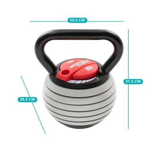 Nastaviteľná kettlebell s hmotnosťou 3.4-18kg