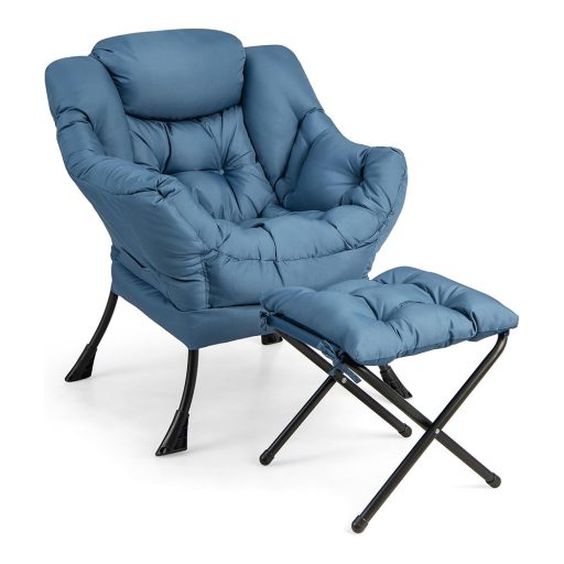 Relax kreslo s podnožkou, modré