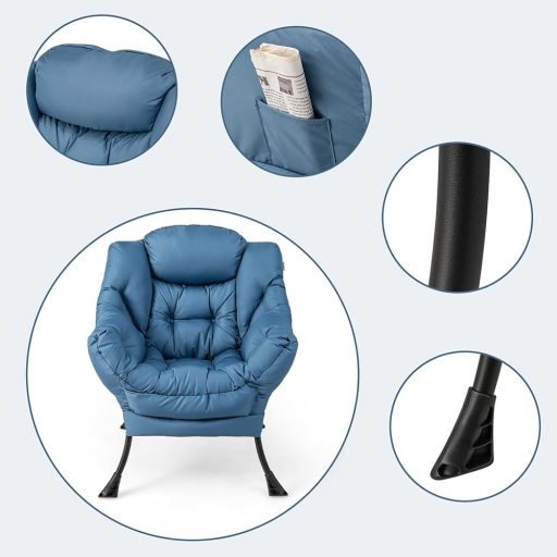 Relax kreslo s podnožkou, modré