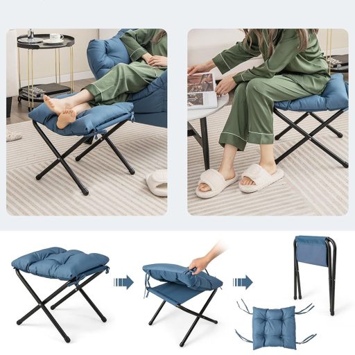 Relax kreslo s podnožkou, modré