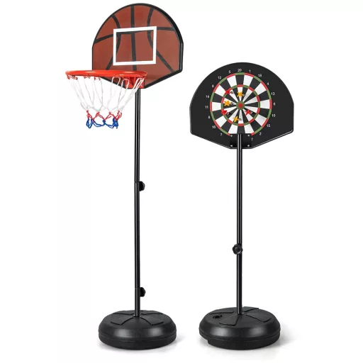 2-v-1 Basketbalový kôš s terčom