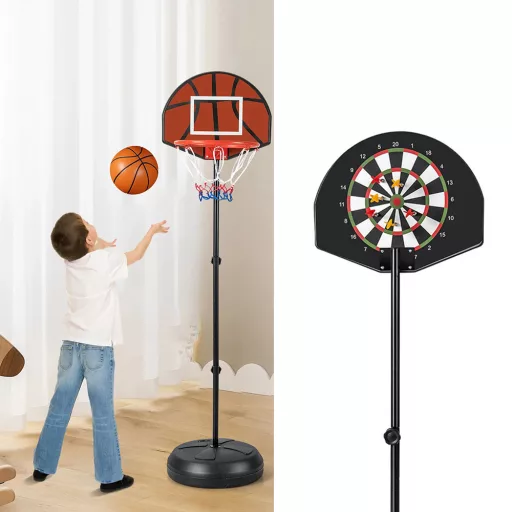 2-v-1 Basketbalový kôš s terčom