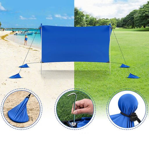 Prenosná slnečná ochrana so 4 pieskovými vakmi 3x3x2 m UV50+