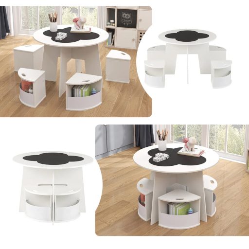 Detský stôl pre 4 osoby s úložným priestorom a písacou doskou