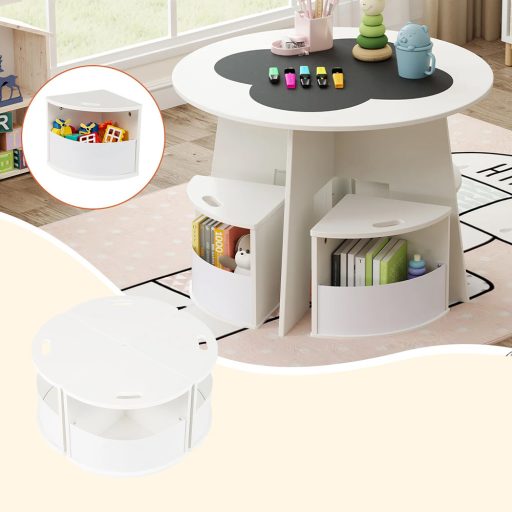 Detský stôl pre 4 osoby s úložným priestorom a písacou doskou