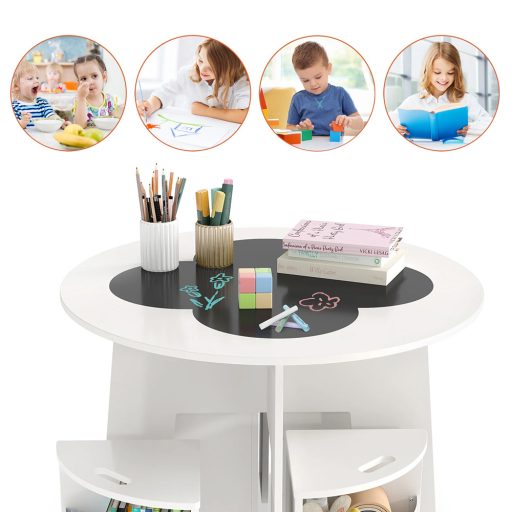 Detský stôl pre 4 osoby s úložným priestorom a písacou doskou