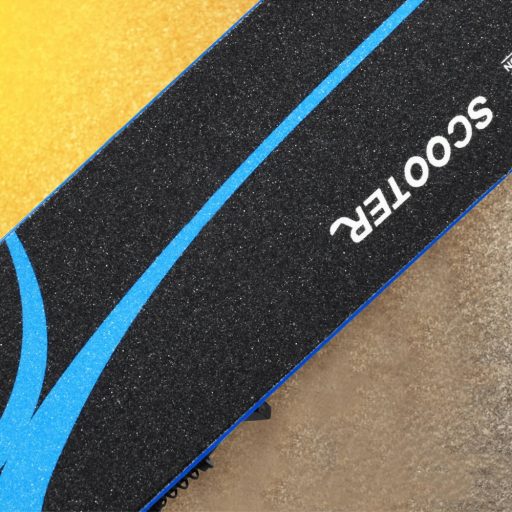 Skladacia hliníková kolobežka s LED kolieskami modrá