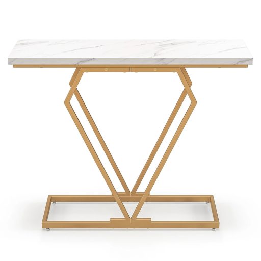 Diamantový stolík s doskou z umelého mramoru